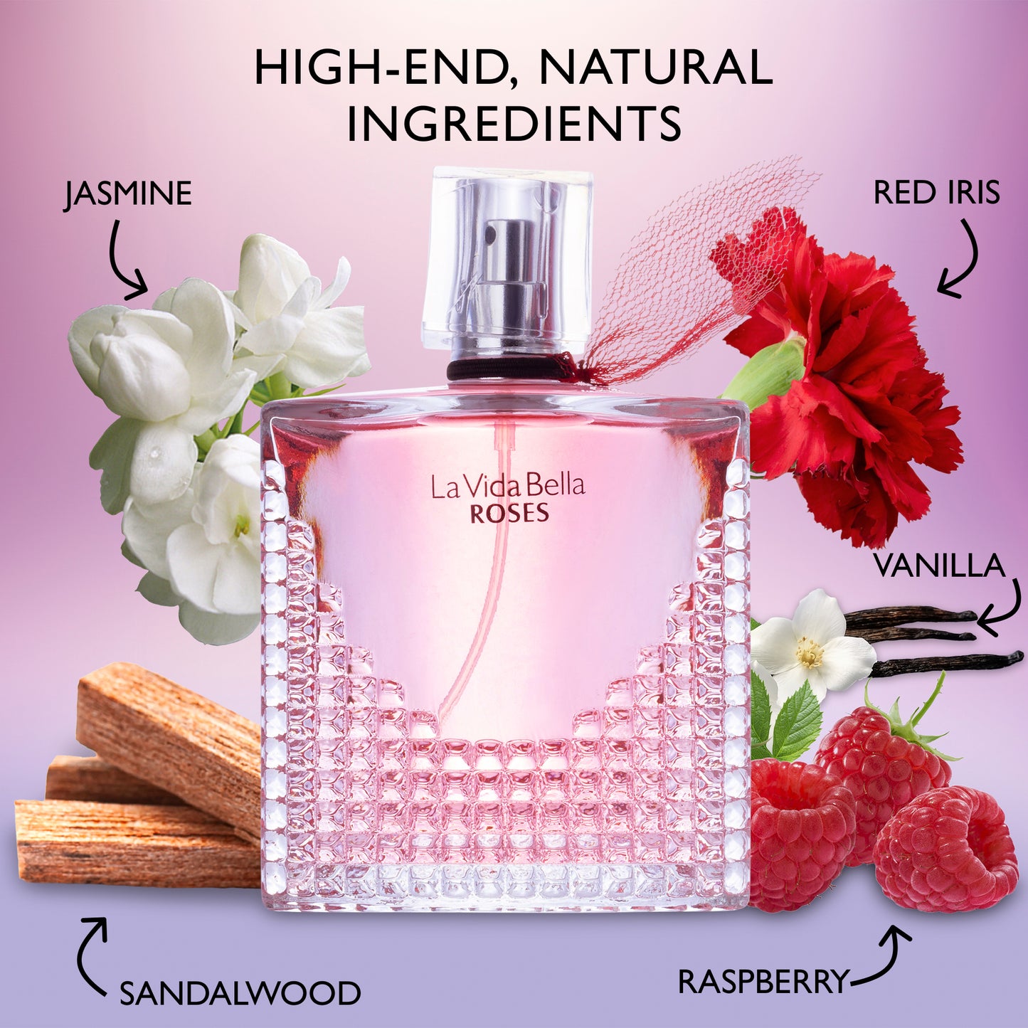 La Vida Bella Roses 3.4 Oz Perfume for Women - Romantic and Luxurious Floral Fragrance | Urban Collection