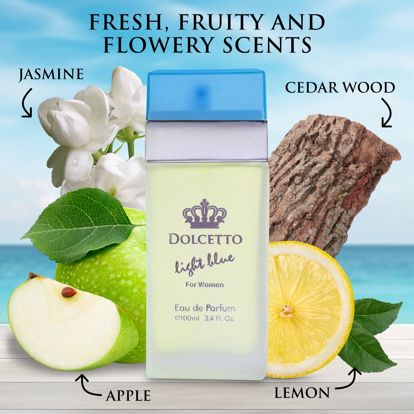Dolcetto Light Blue for Women - 3.4 oz / 100ml A Refreshing and Feminine Fragrance | Urban Collection