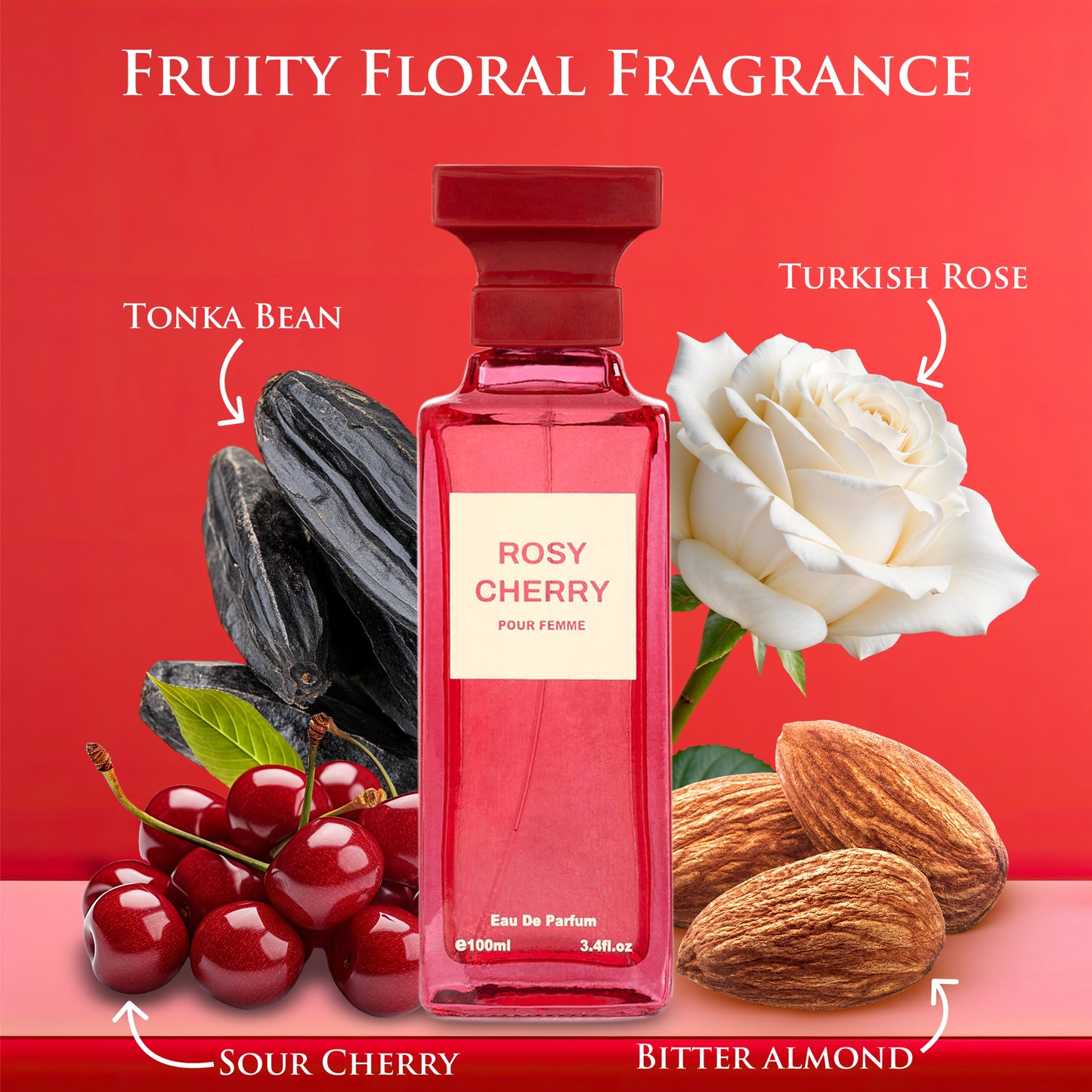 Rosy Cherry – 3.4 oz / 100ml Fine Mist Body Spray – Fruity & Sweet Notes