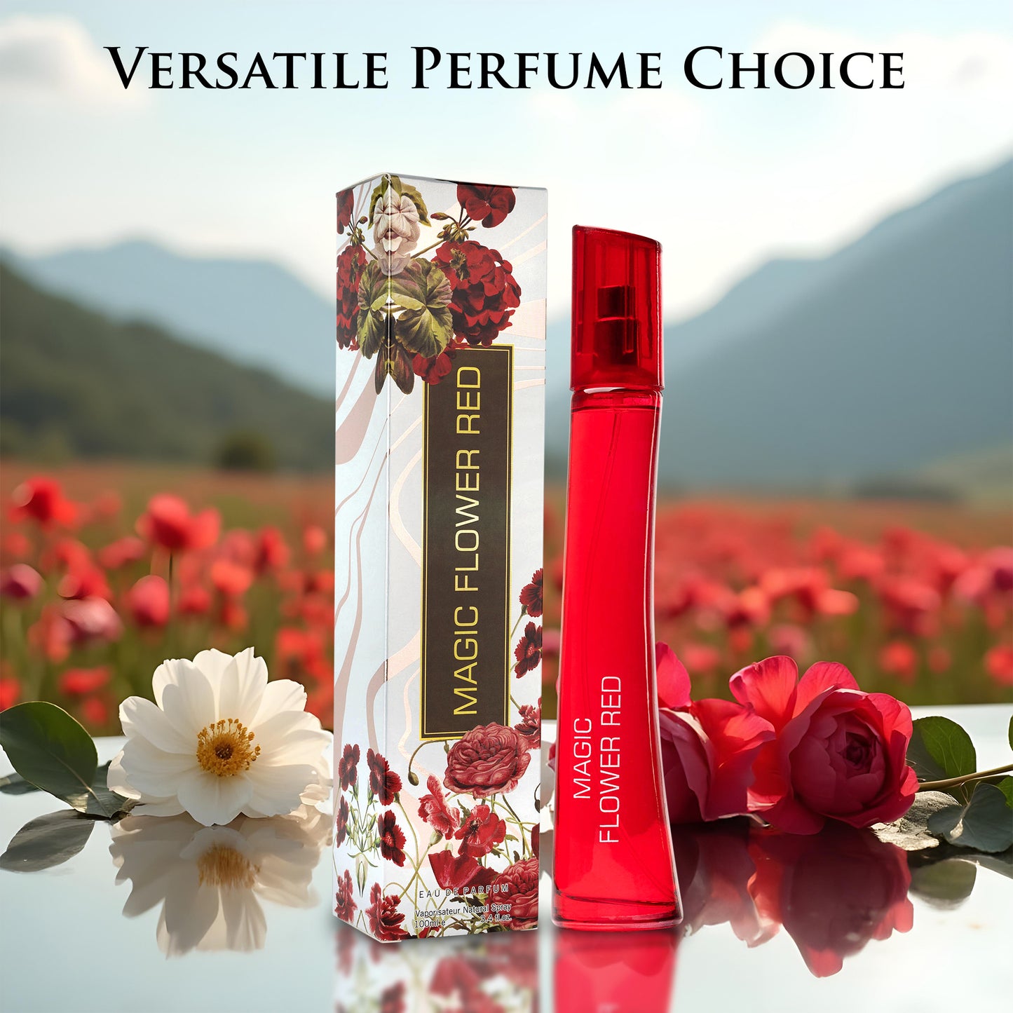 Magic Flower Red – 3.4 oz / 100ml Fine Mist Body Spray – Fruity & Floral Notes
