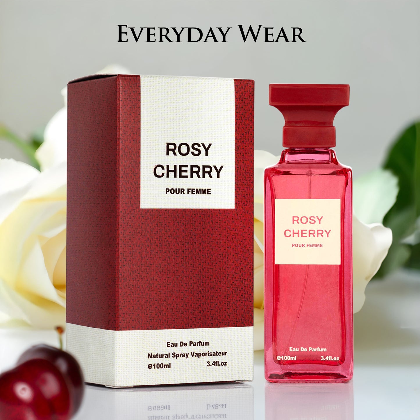 Rosy Cherry – 3.4 oz / 100ml Fine Mist Body Spray – Fruity & Sweet Notes