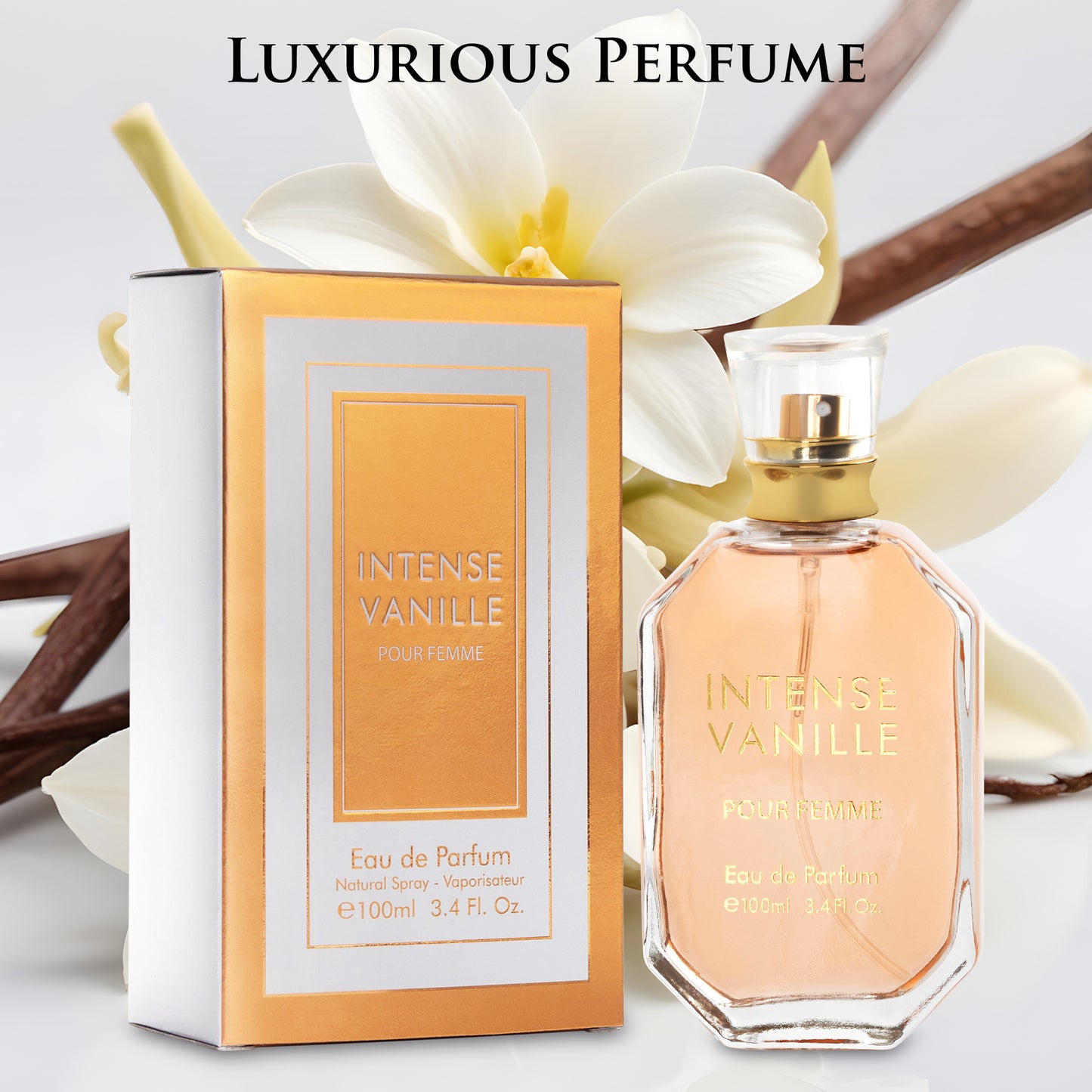 URBAN COLLECTION Intense Vanille for Women Eau De Parfum – Warm Vanilla, Tonka & Amber Woods | Rich & Addictive 100ml Spray in Elegant Paper Box