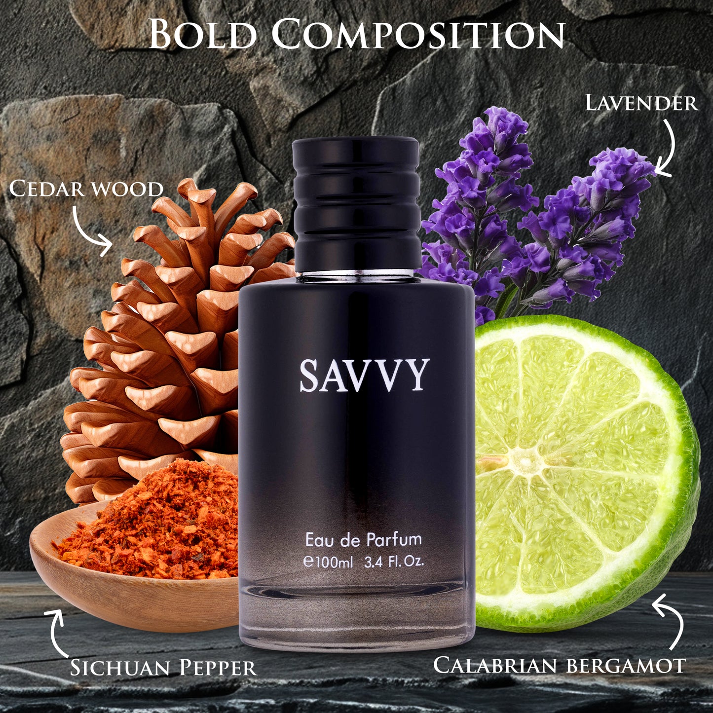 Savvy - 3.4 oz / 100ml Bold and Adventurous Fragrance for Men | Urban Collection