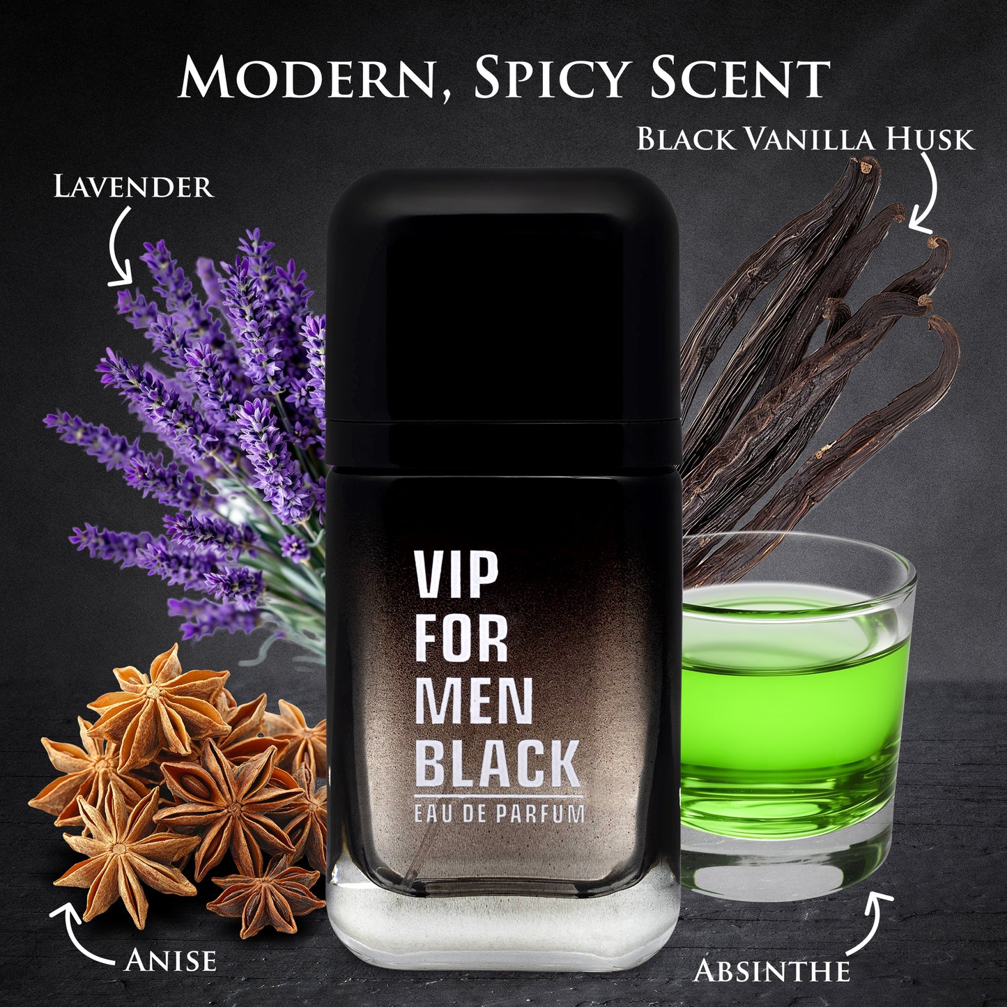 VIP Black for Men – Designer-Inspired Aromatic Fougere Perfume | 3.4 oz/100ml Eau de Parfum | Urban Collection