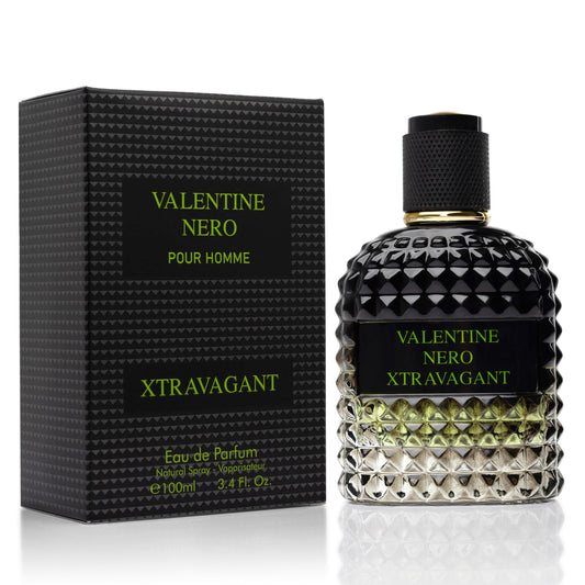 Valentine Nero Xtravagant for Men – 3.4 oz / 100ml Fine Mist Body Spray – Citrus & Elegant Notes