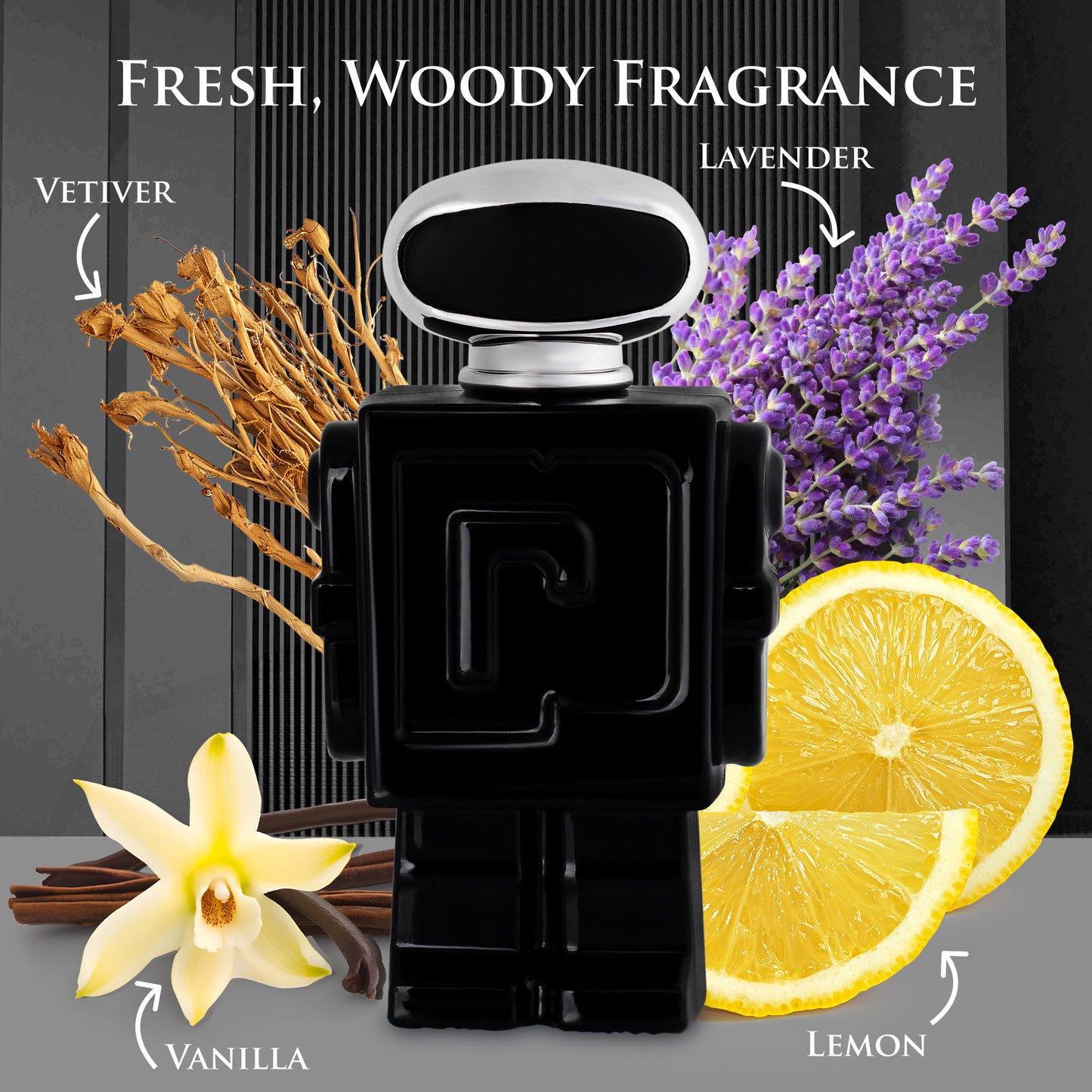 Robot Noir – 3.4 oz / 100ml Fine Mist Body Spray – Earthy & Woody Notes