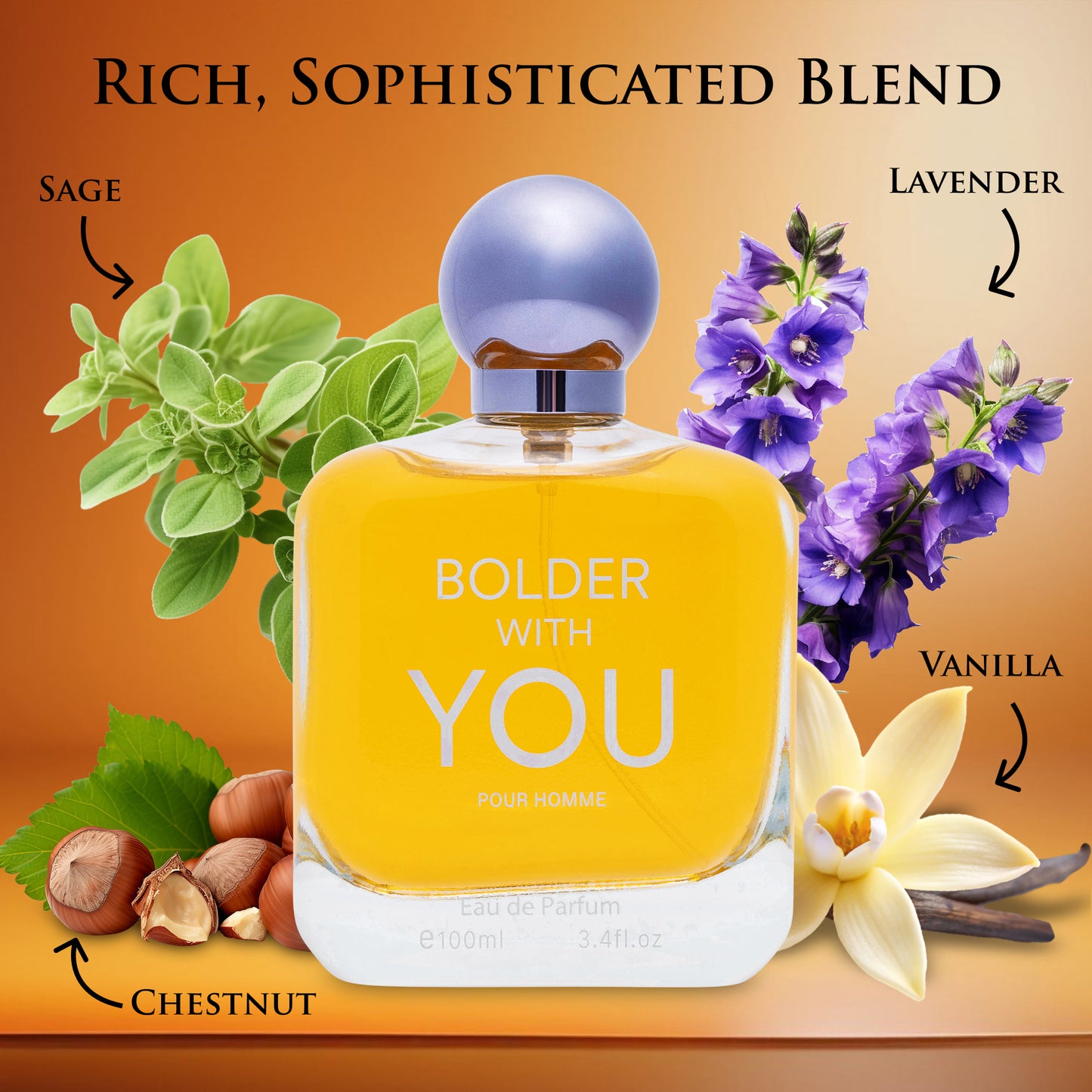 Bolder With You - 3.4 oz / 100ml Warm Vanilla & Chestnut Fragrance for Men | Urban Collection