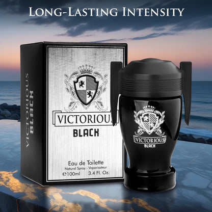 Victorious Black for Men Fragrance - Bold Strength Encased in Elegance