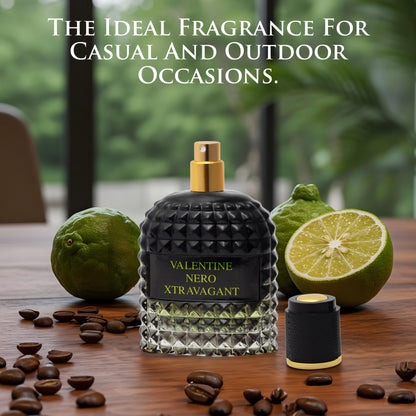 Valentine Nero Xtravagant for Men – 3.4 oz / 100ml Fine Mist Body Spray – Citrus & Elegant Notes